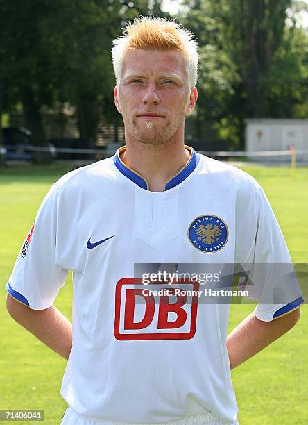 Andreas Zecke Neuendorf poses during the Bundesliga 1st Team Presentation of Hertha BSC at the Schenkendorfplatz on July 7, 2006 in Berlin, Germany.