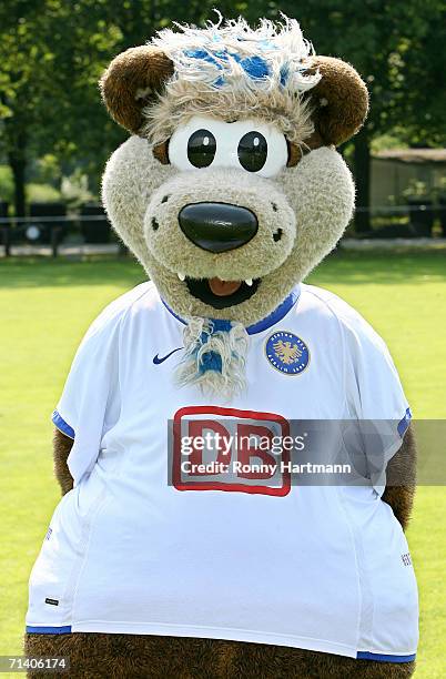 Herthinho poses during the Bundesliga 1st Team Presentation of Hertha BSC at the Schenkendorfplatz on July 7, 2006 in Berlin, Germany.