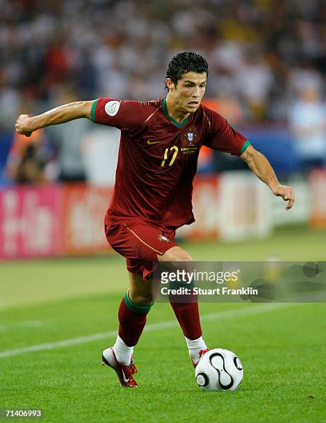 Cristiano Ronaldo of Portugal in action during the FIFA World Cup Germany 2006 Third Place Play-off match between Germany and Portugal played at the...