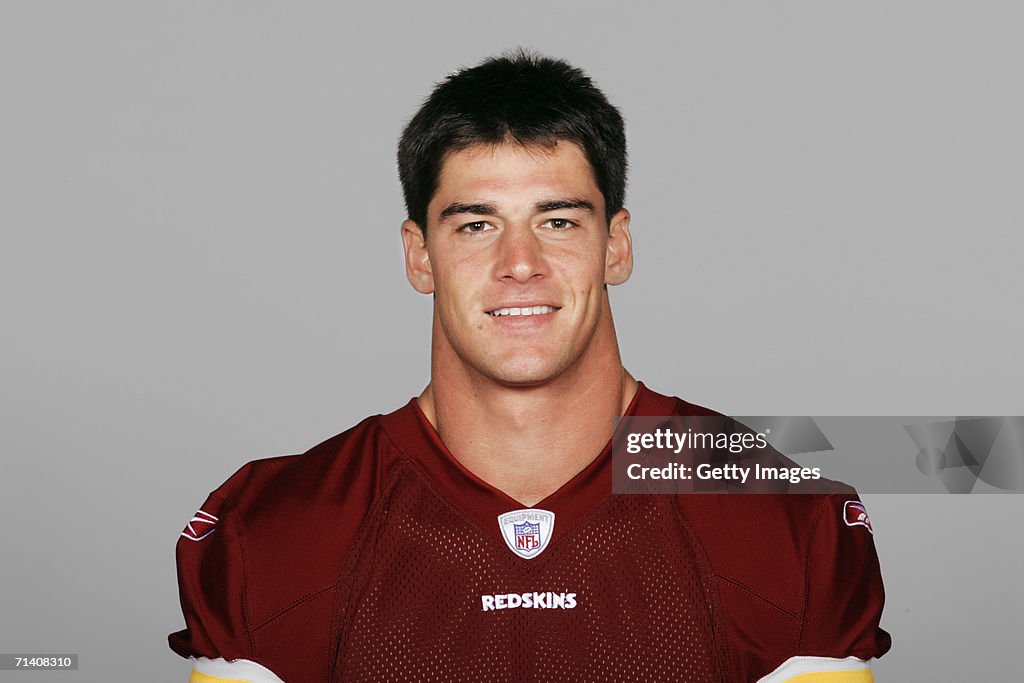 Buck Ortega of the Washington Redskins poses for his 2006 NFL... News