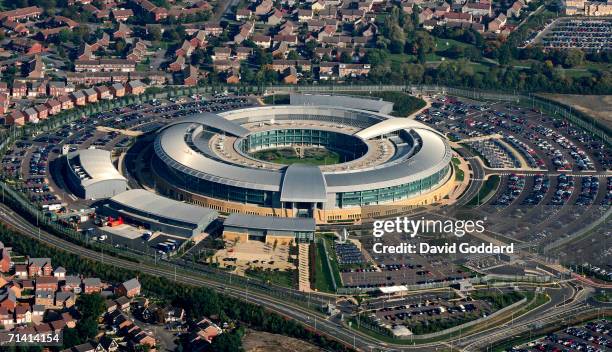 Amidst the houses and the car parks sits GCHQ the Government Communications Headquarters in this aerial photo taken on October 10, 2005.