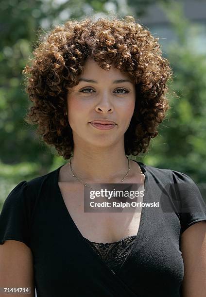 German singer Joy Delanane, ambassadress for the United nations "UN-Milenium-Campaign", poses after the opening ceremony of the German United Nations...