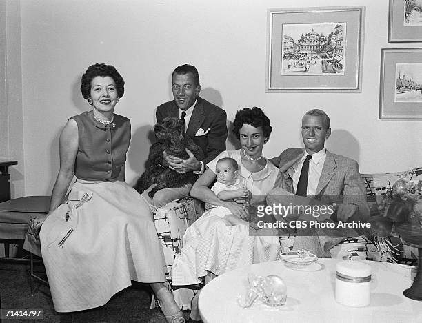 American television variety show host Ed Sullivan and his family, wife Sylvia, grandson and future defense attorney Robert E. Precht, daughter Betty,...