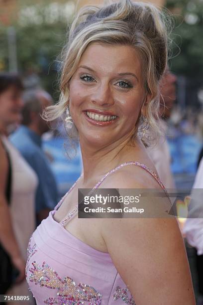 Actress Eva Habermann arrives for the German premiere of "Poseidon" July 11, 2006 at the Berlinale Palast in Berlin, Germany.