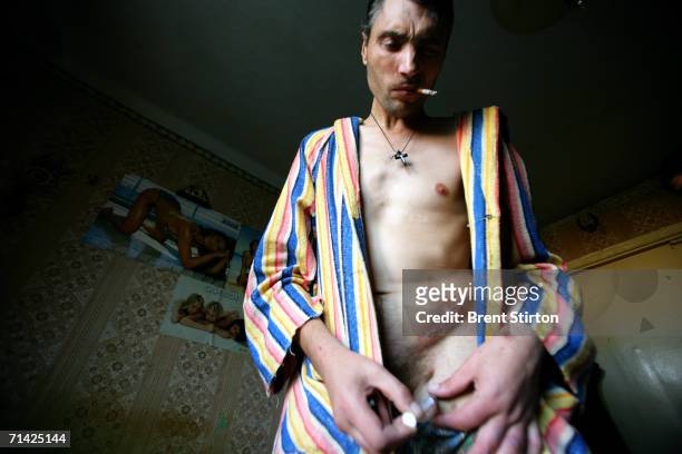 Igor is a former soldier who fought in Afganistan shoots drug into his groin on August 12, 2005 in Poltava, Ukraine. It was there that he began to...
