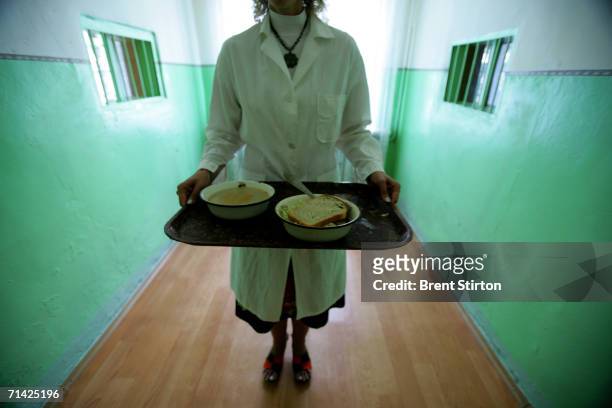 Image from the Aids wing of Poltava Psychiatric Hospital on August 15, 2005 in Poltava, Ukraine. There is no facility for HIV positive people at any...