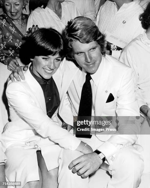 Dorothy Hamill and Dean Paul Martin at Studio 54 circa 1979 in New York City.
