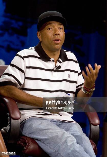 Hip Hop Summit Action Network Chairman Russell Simmons, founder of Def Jam Records, speaks at The Hip Hop Summit National Town Hall Meeting on July...
