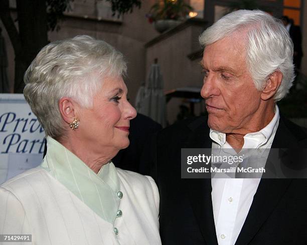 Actress Shirley Jones and Actor Dick Van Dyke attend the Hallmark Channel 2006 summer TCA party at the Ritz Carlton on July 12, 2006 in...