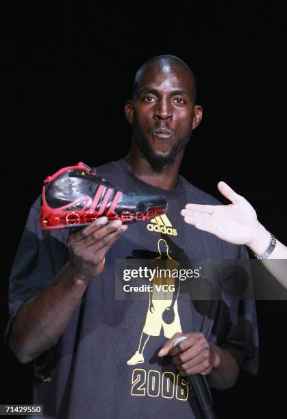 Kevin Garnett of the Minnesota Timberwolves attends a commercial event on July 13 in Beijing, China.