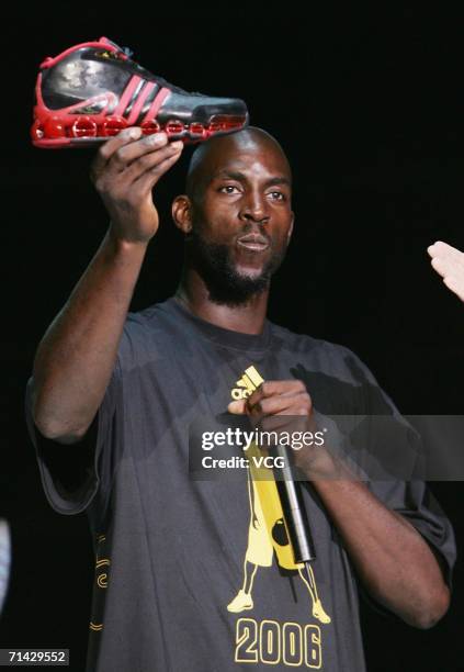 Kevin Garnett of the Minnesota Timberwolves attends a commercial event on July 13 in Beijing, China.