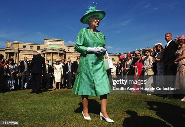 Queen Elizabeth II attends her Garden Party at Buckingham Palace on July 11, 2006.