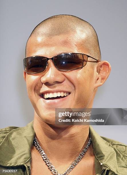 Japanese professional boxer Kouki Kameda attends a press conference for the premiere of the movie "X-Men: The Last Stand" on July 13, 2006 in Tokyo,...