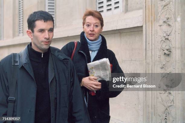 French politician Benoït Hamon arrives at the National Council of the Socialist Party. He later became the Socialist candidate in the 2017 French...
