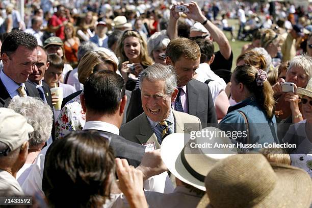 Prince Charles, Prince of Wales walks through the crowds during his visit to the 148th Great Yorkshire Show on July 13, 2006 in Harrogate, England.