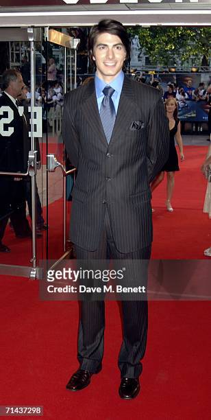 Actor Brandon Routh arrives at the UK premiere of "Superman Returns" at Odeon Leicester Square on July 13, 2006 in London, England.