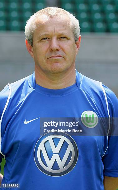 Doktor Guenter Pfeiler of Wolfsburg poses during the Bundesliga 1st Team Presentation of VfL Wolfsburg at the Volkswagen Arena on July 13, 2006 in...