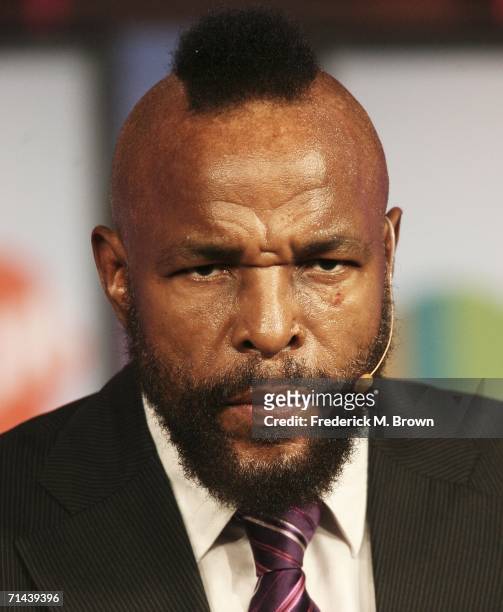 Actor Mr T speaks during the 2006 Summer Television Critics Association Press Tour for the TV Land Network at the Ritz Carlton Hotel on July 13, 2006...