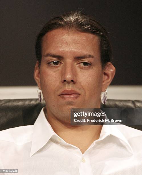 Jonathan Perry, Wampanoag Indian/actor/expert, Plimoth Plantation speaks during the 2006 Summer Television Critics Association Press Tour for the A&E...