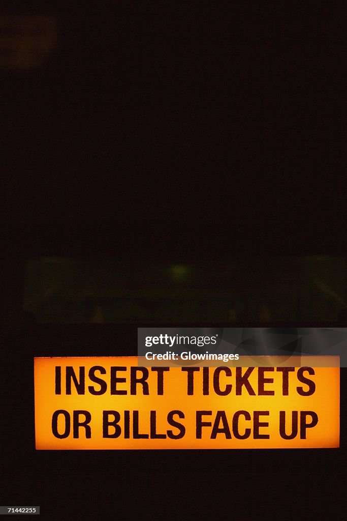 Glowing sign on a vending machine, Las Vegas, Nevada, USA