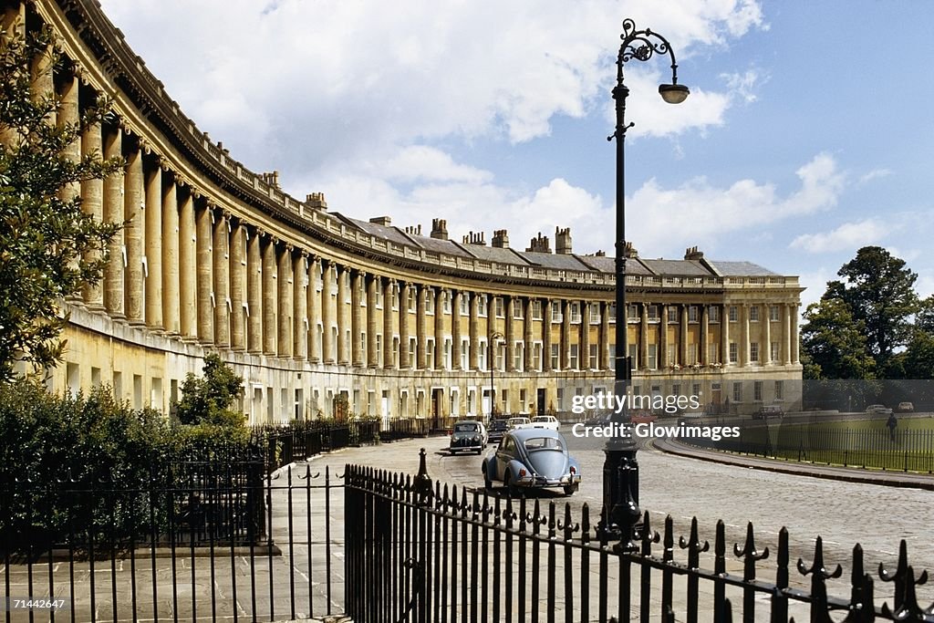 Exterior of Royal Crescent Bath, England