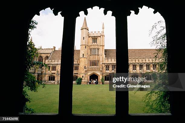 view from the courtyard of magdalen college, oxford, england - oxford university stock pictures, royalty-free photos & images