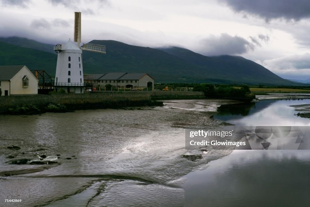 Windmill on the banks of a river, Blennerville, Republic of Ireland