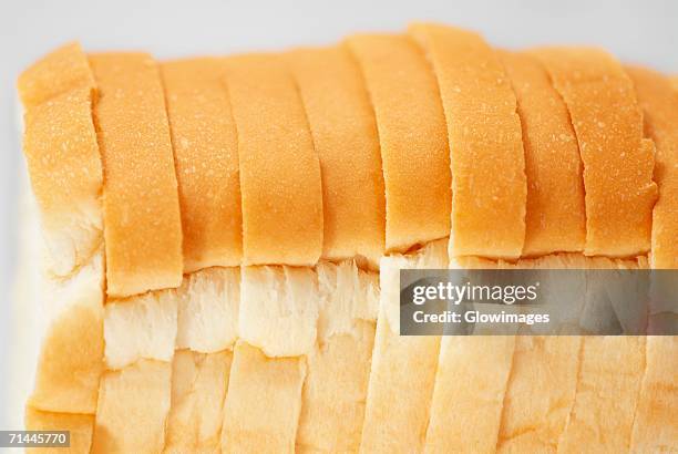 close-up of sliced bread - white bread stock pictures, royalty-free photos & images