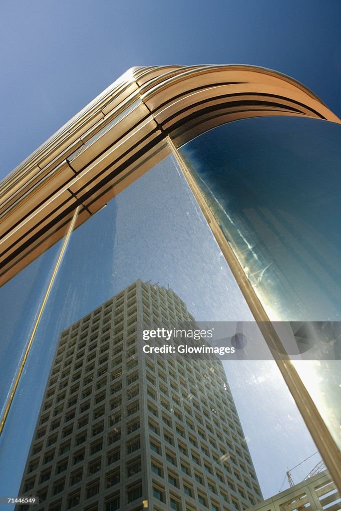 Reflection of a building on glass, Miami, Florida, USA