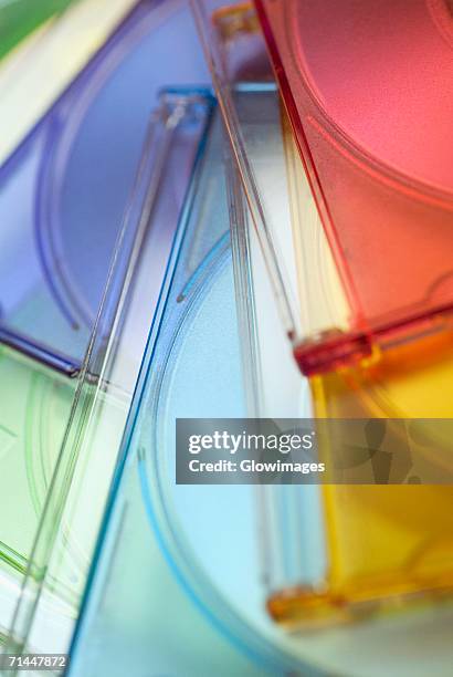 close-up of a heap of cd cases - cd case stock pictures, royalty-free photos & images