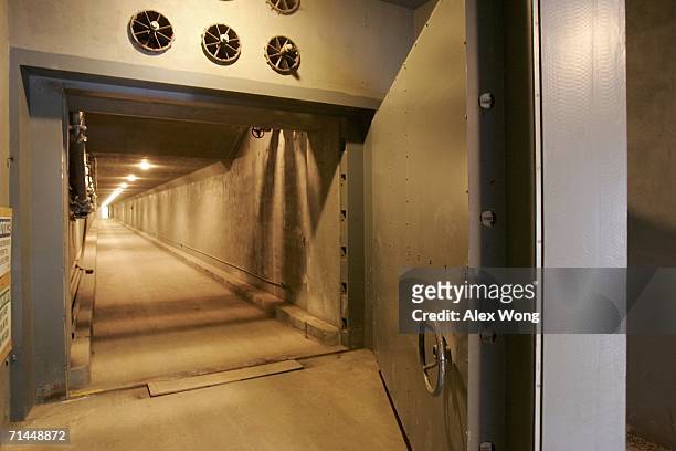 The West Tunnel Blast Door, which weighs 25 tons and serves as an entrance to a former government relocation facility, also know as the bunker, is...