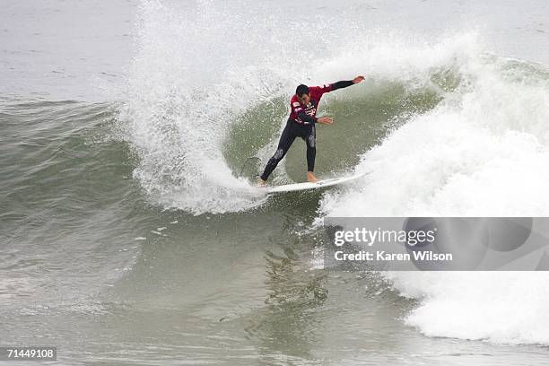 World Number seven Joel Parkinson sails through his round one heat in clean two meter surf during the Billabong Pro July 14, 2006 at Supertubes,...