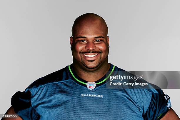 Floyd Womack of the Seattle Seahawks poses for his NFL headshot at photo day in Seattle, Washington.