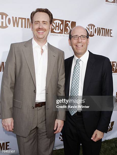 Showtime President of Entertainment Robert Greenblatt and Showtime Chairman and CEO Matthew Blank arrive at Showtime's 30th Anniversary and Summer...