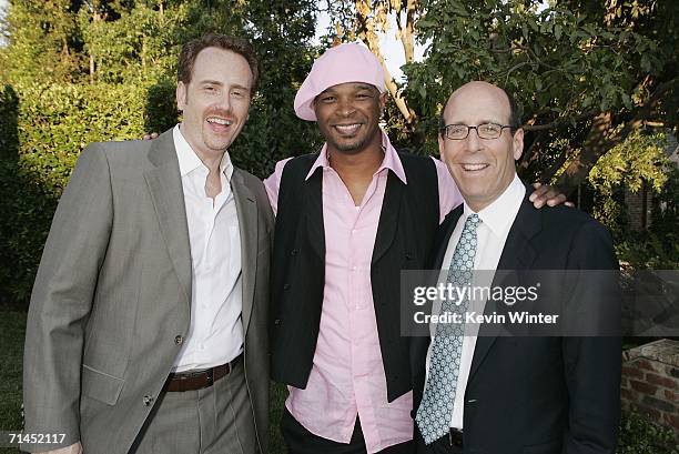 Showtime President of Entertainment Robert Greenblatt and Showtime Chairman and CEO Matthew Blank pose with actor Damon Wayans at Showtime's 30th...