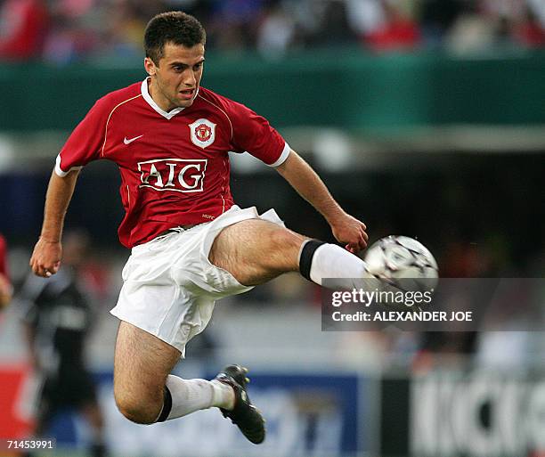 Manchester United player Striker Gluseppe Rossi gets the ball in mid air during a friendly match against South Africa's Orlando Pirates in Durban 15...