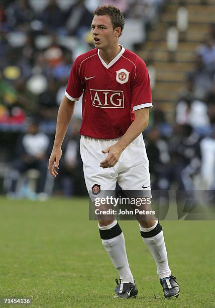 Jonny Evans of Manchester United in action during the match against Orlando Pirates as part of their pre-season tour of South Africa at the ABSA...