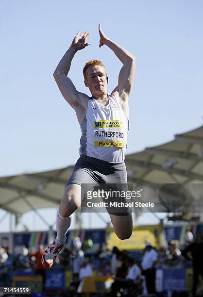 Greg Rutherford of Marshall Milton Keynes in action as he wins the Long Jump during the Norwich Union European Trials at the Manchester Regional...