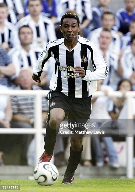 Nolberto Solano of Newcastle United in action during the Intertoto Cup 3rd round match between Newcastle United and Lillestrom at St James Park on...