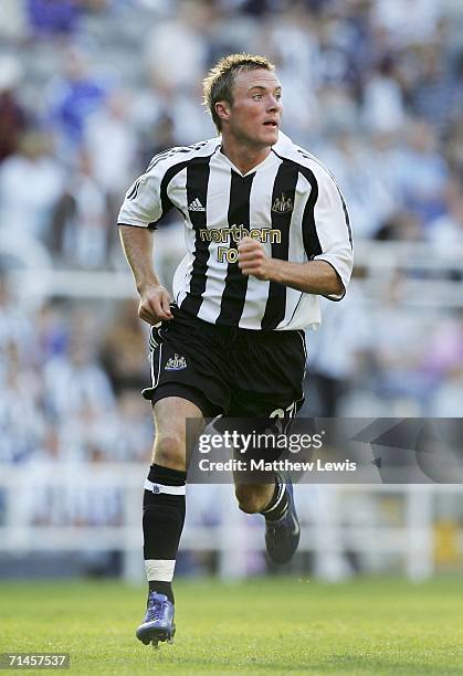 Alan O'Brien of Newcastle United in action during the Intertoto Cup 3rd round match between Newcastle United and Lillestrom at St James Park on July...