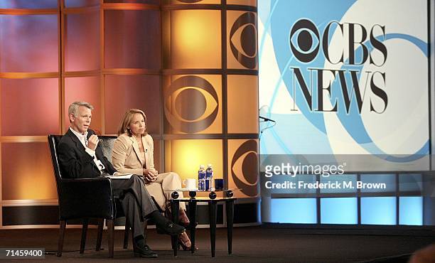 Sean McManus, President, CBS News and Sports and Katie Couric, CBS Television Anchor and Managing Editor speak during the Television Critics...
