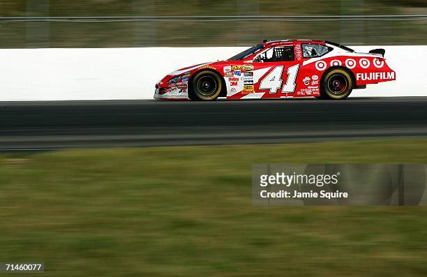 Reed Sorenson, driver of the Target Ganassi Racing Dodge, drives during the NASCAR Nextel Cup Series Lenox Industrial Tools 300 on July 16, 2006 at...