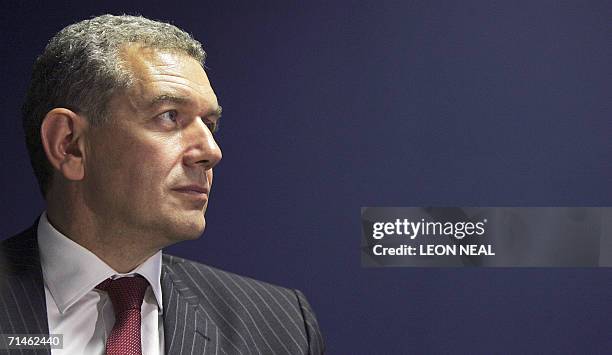 Christian Streiff, the recently appointed Chief Executive Officer of Airbus, talkS at a press conference at the Farnborough Airshow, 17 July 2006....