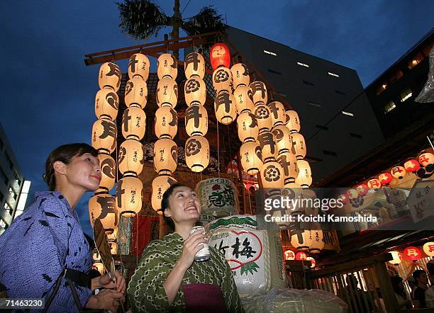 Hoko float is seen during the Gion Festival July 17, 2006 in Kyoto, Japan. The traditional festival started in 869 AD after a plague spread through...