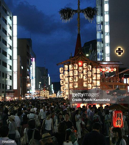 Hoko float is seen during the Gion Festival July 17, 2006 in Kyoto, Japan. The traditional festival started in 869 AD after a plague spread through...