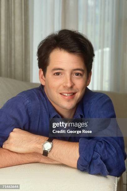 Star of Broadway's "The Producers" and cinema "Ferris Bueller's Day Off, " Matthew Broaderick, poses during a 1990 West Hollywood, California, photo...