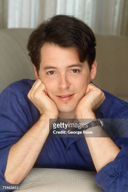 Star of Broadway's "The Producers" and cinema "Ferris Bueller's Day Off, " Matthew Broaderick, poses during a 1990 West Hollywood, California, photo...