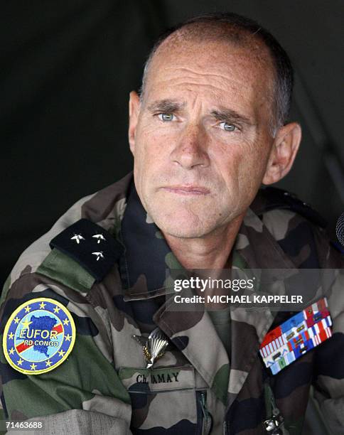 Kinshasa, Democratic Republic of the Congo: Christian Damay, French major general and commander of the European force mission in Kinshasa, poses at...