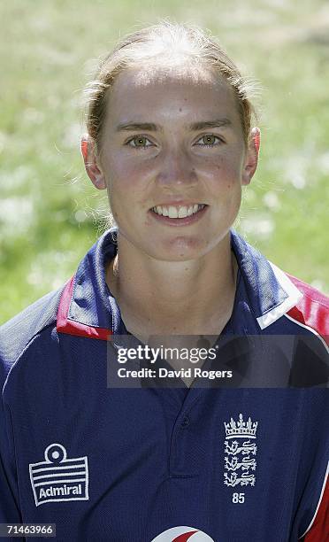 Portrait of Beth Morgan of the England Women's cricket team taken on July 17, 2006 at Uppingham, United Kingdom.