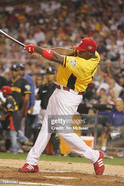 National League All-Star Ryan Howard of the Philadelphia Phillies participates in the CENTURY 21 Home Run Derby at PNC Park on July 10, 2006 in...